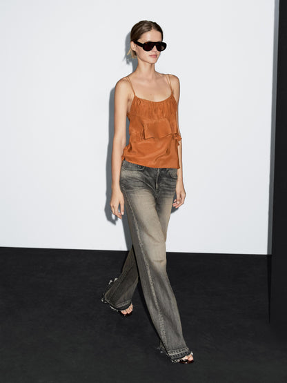 Flowing top with draped detail