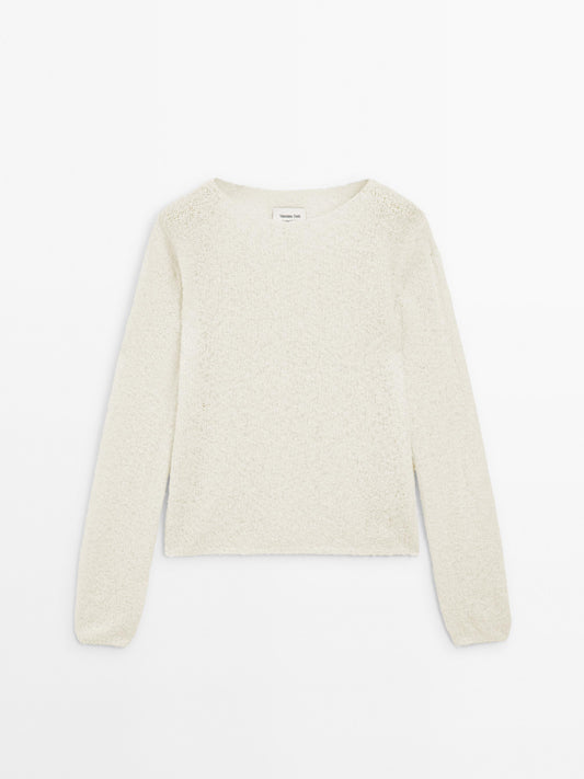 Bouclé wool blend sweater