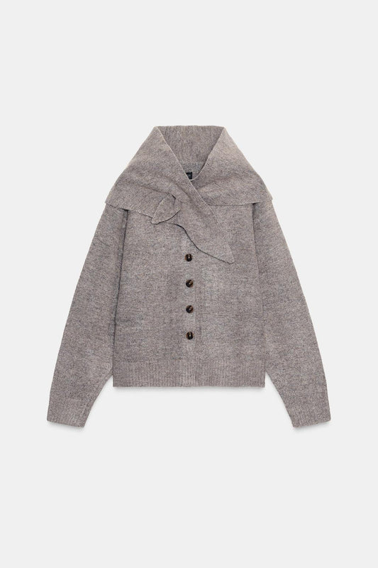 Cardigan With Scarf Detail