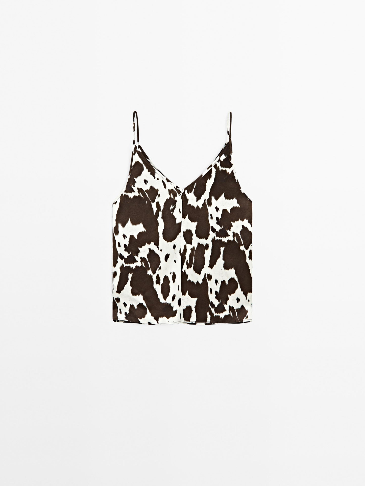Flowing strappy animal print top
