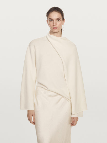 100% wool knit sweater with scarf