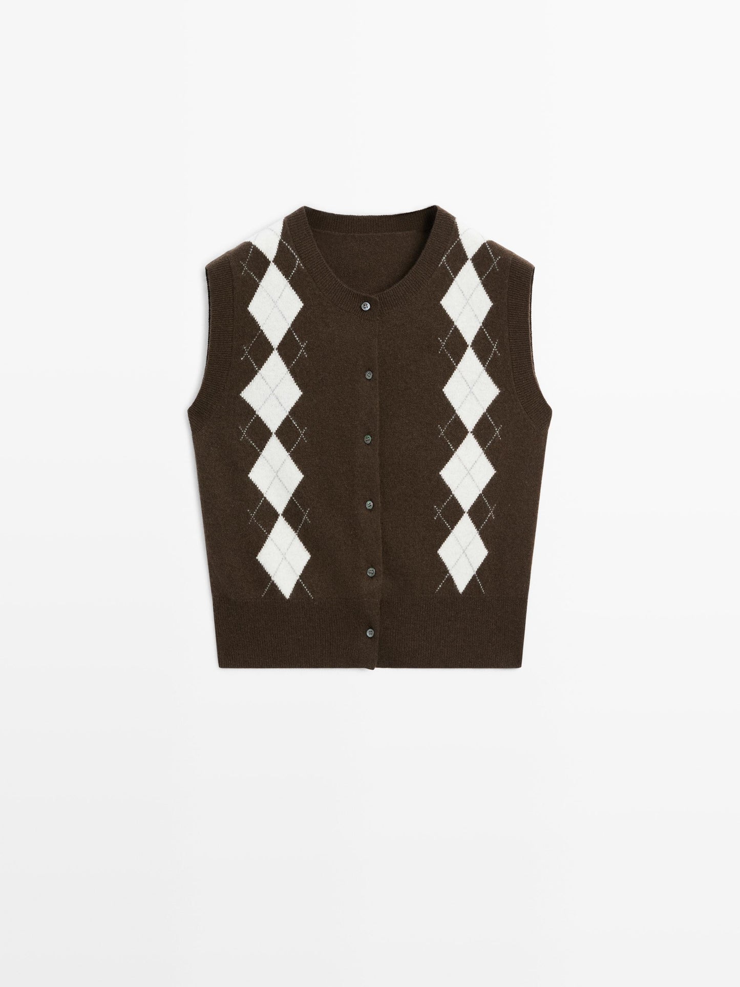 Knit cardigan with diamond detail