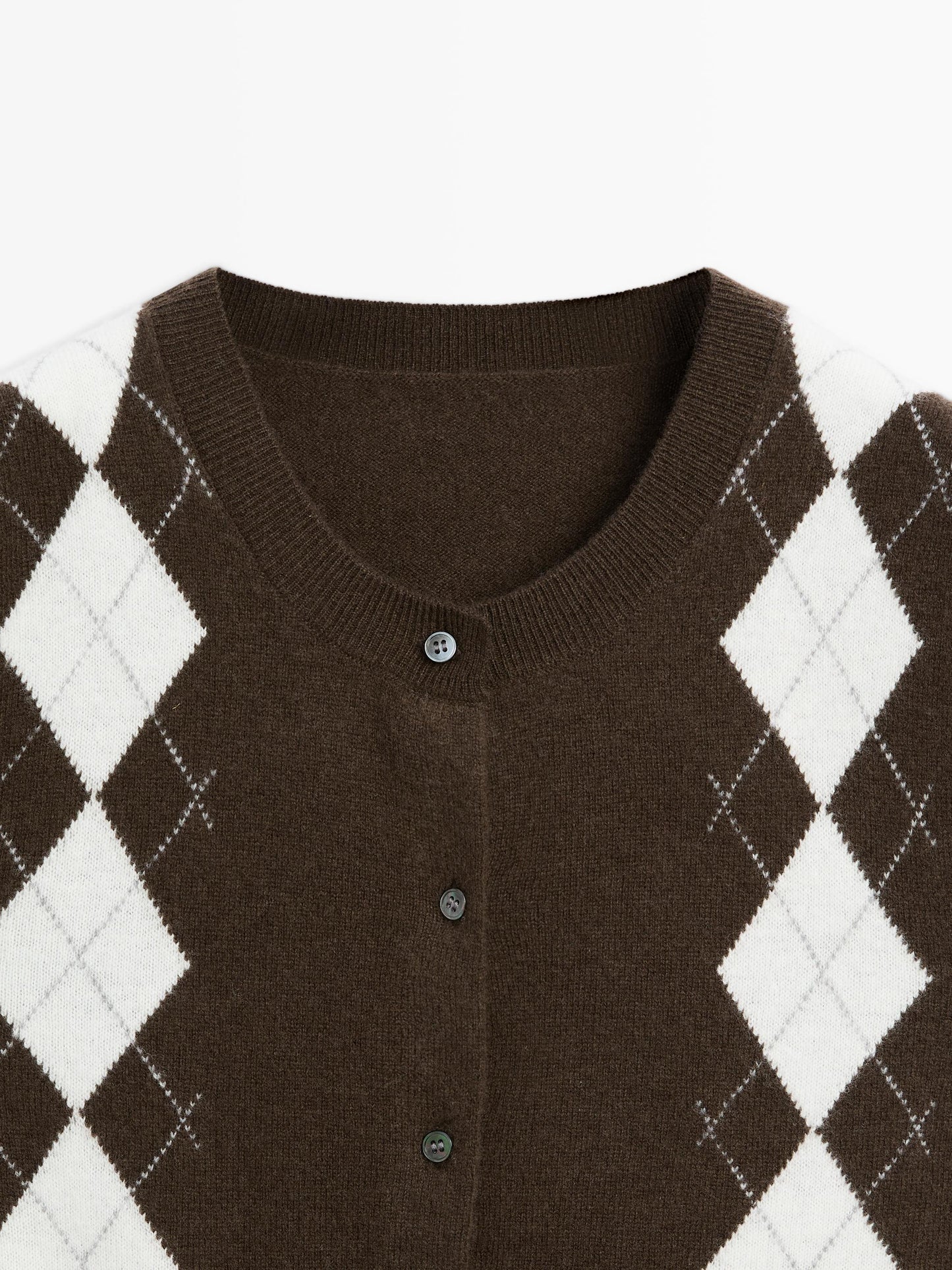 Knit cardigan with diamond detail