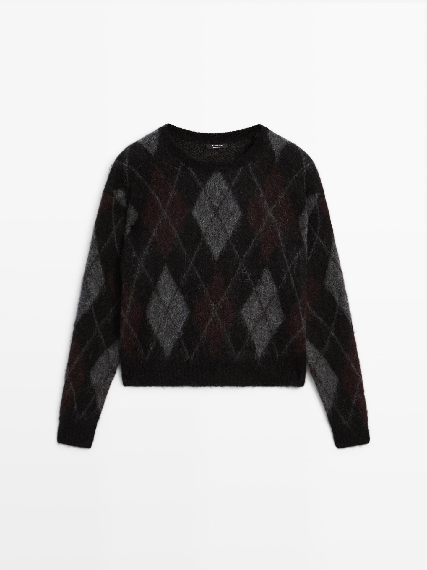 Alpaca wool diamond knit jumper