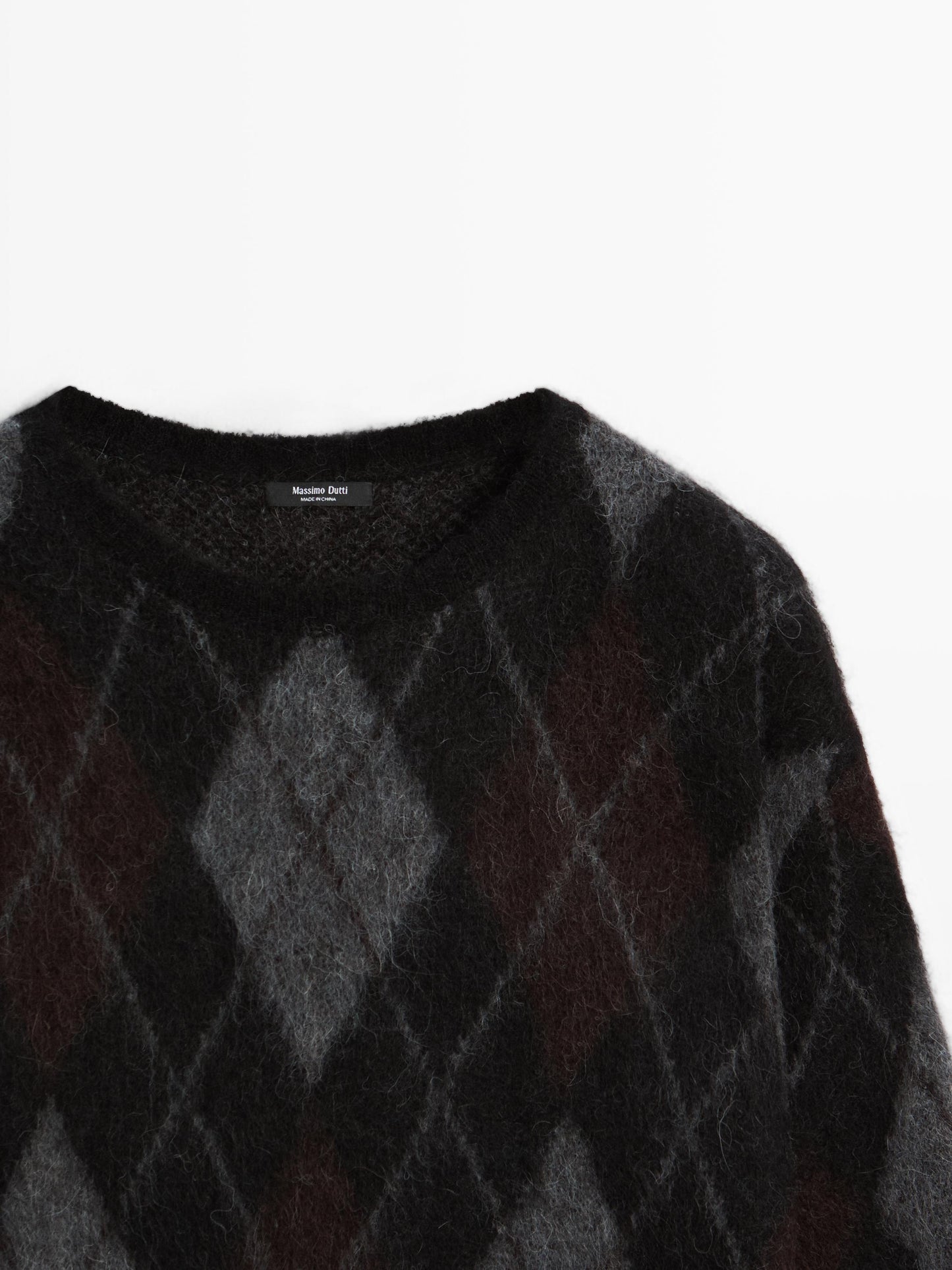 Alpaca wool diamond knit jumper
