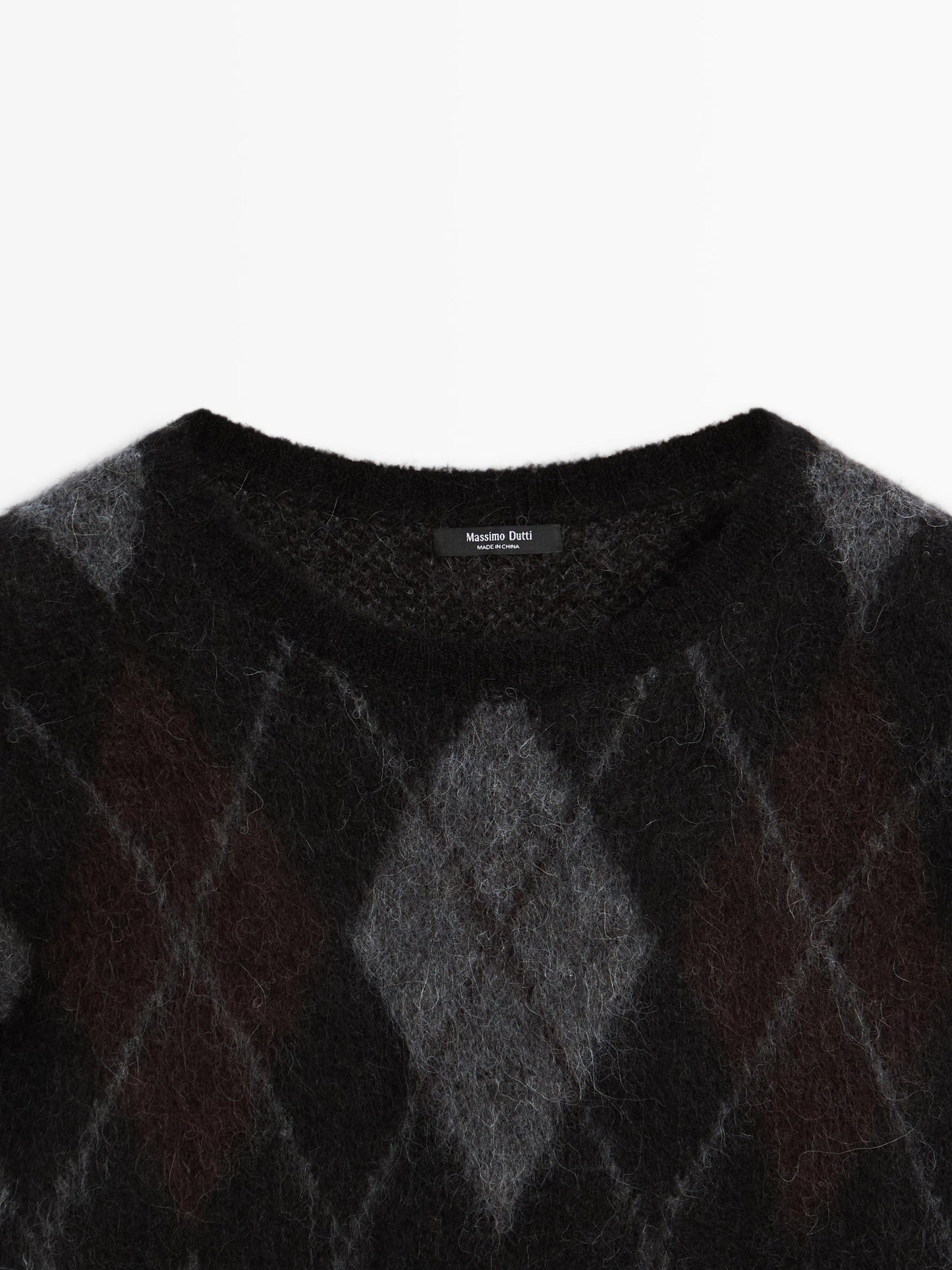 Alpaca wool diamond knit jumper