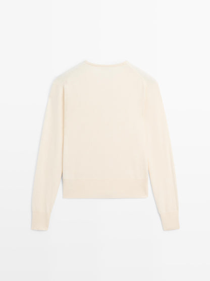 Wool blend knit cardigan