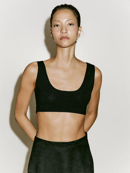 Fine knit bralette with straps