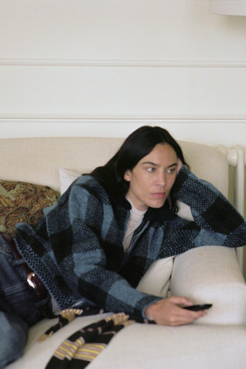 Checked Cardigan