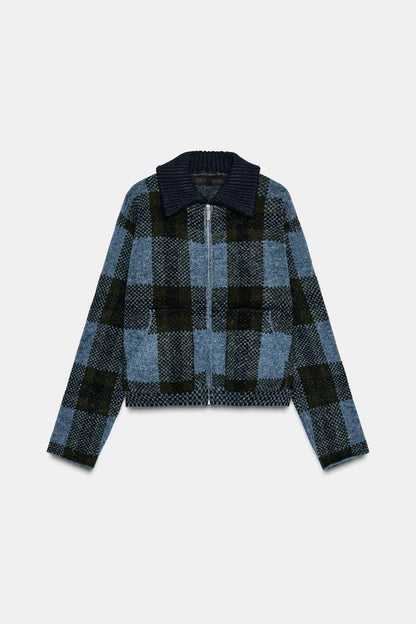 Checked Cardigan