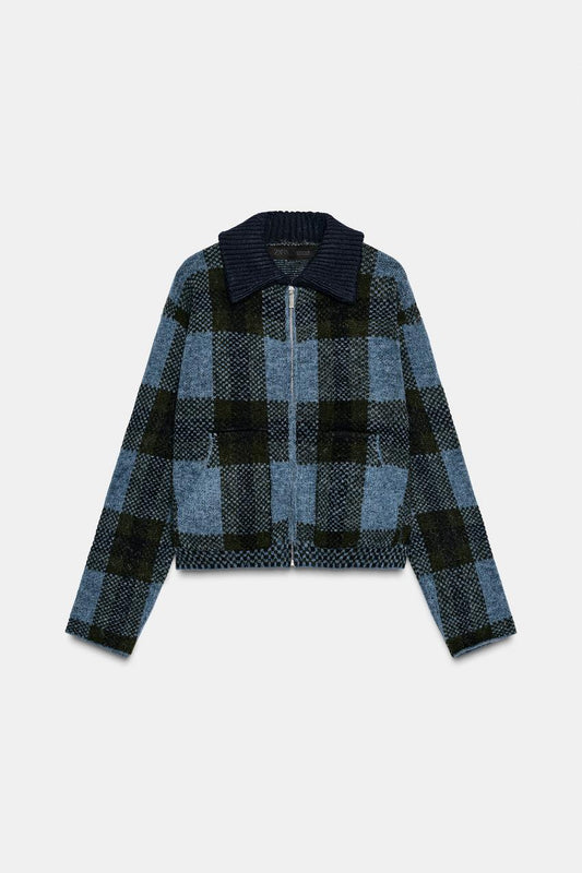 Checked Cardigan