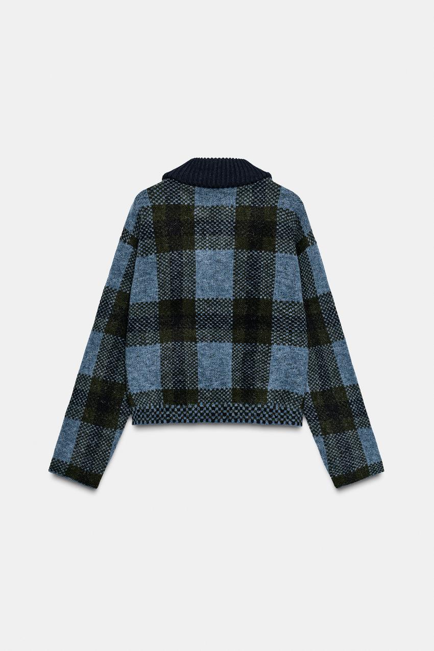 Checked Cardigan