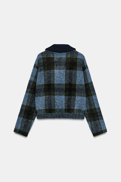 Checked Cardigan