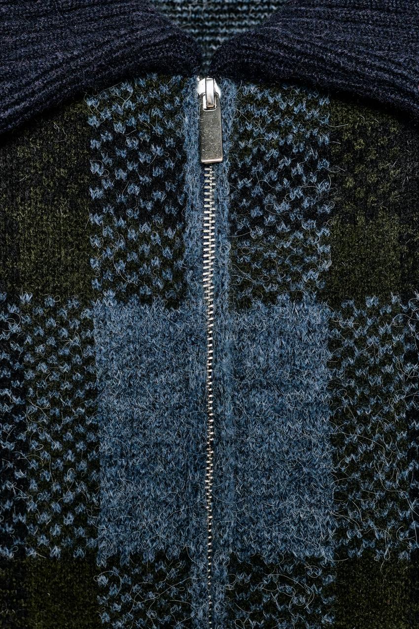 Checked Cardigan