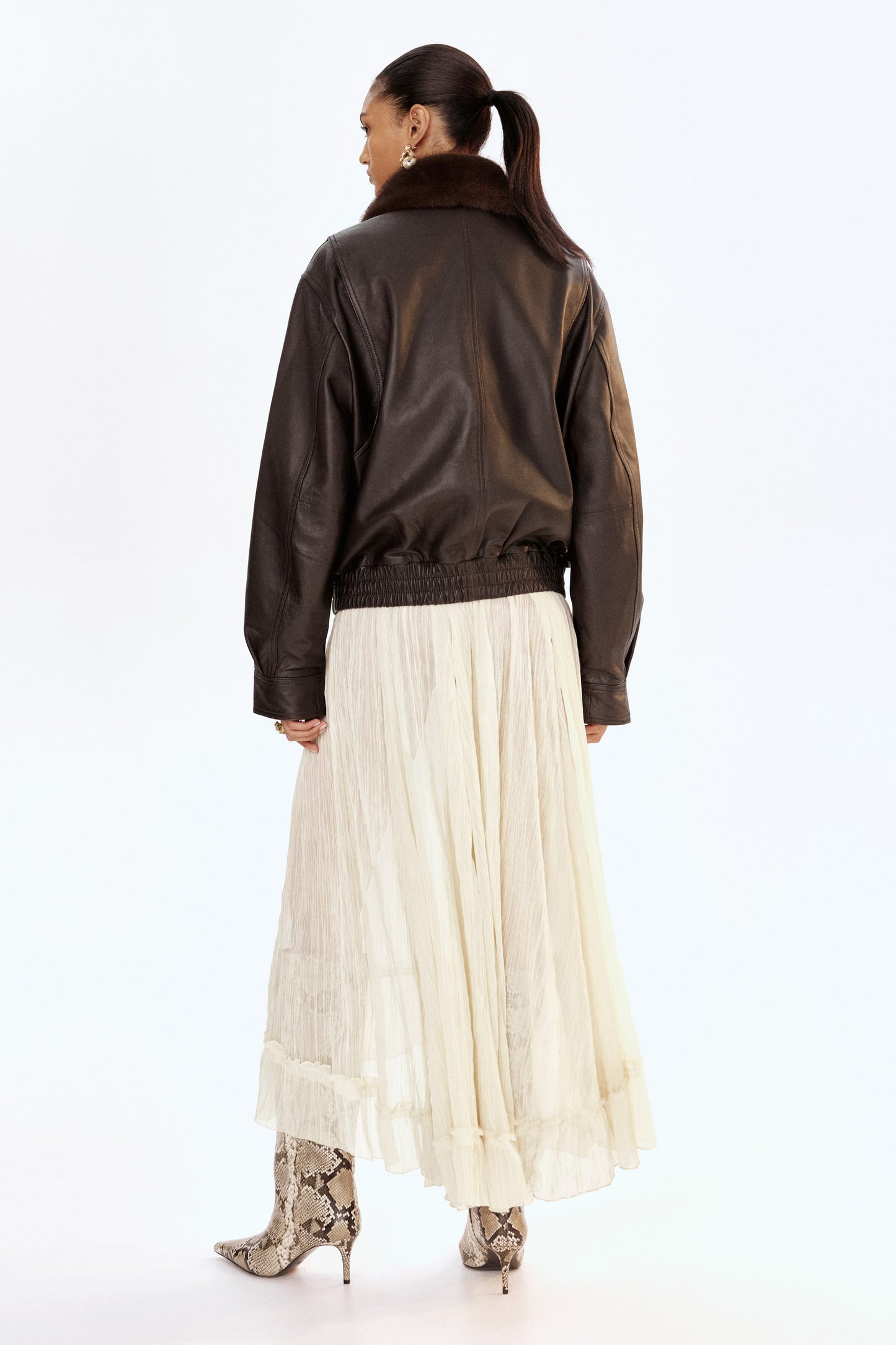 Oversized leather jacket
