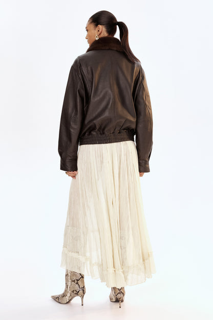 Oversized leather jacket