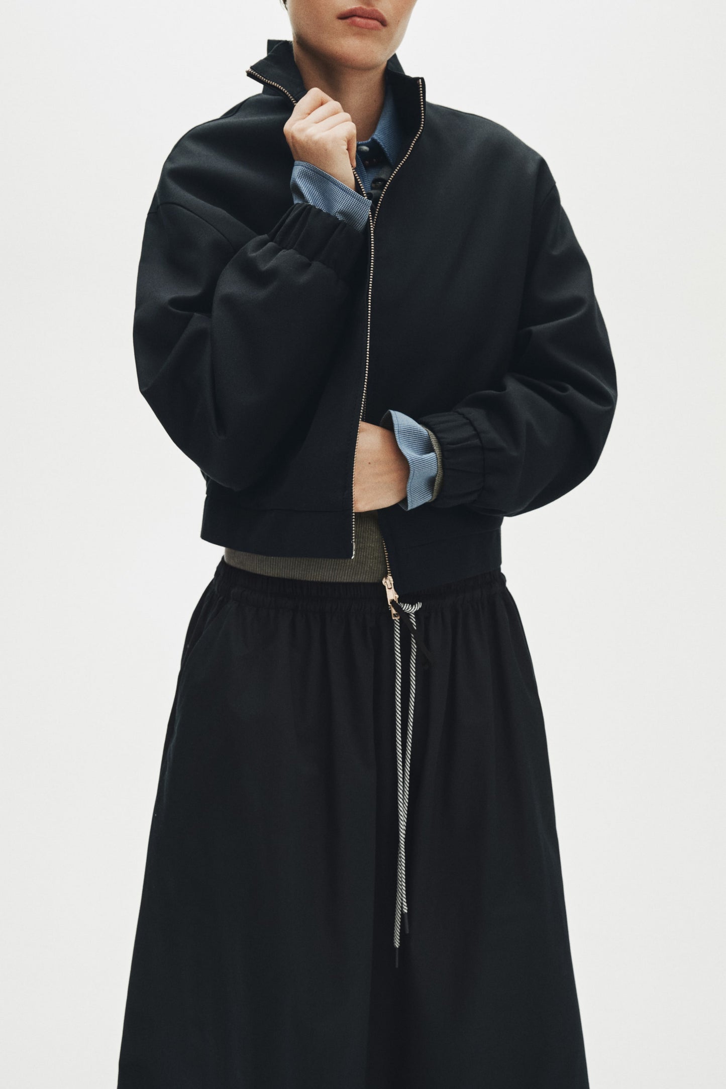 Cotton drawstring skirt
