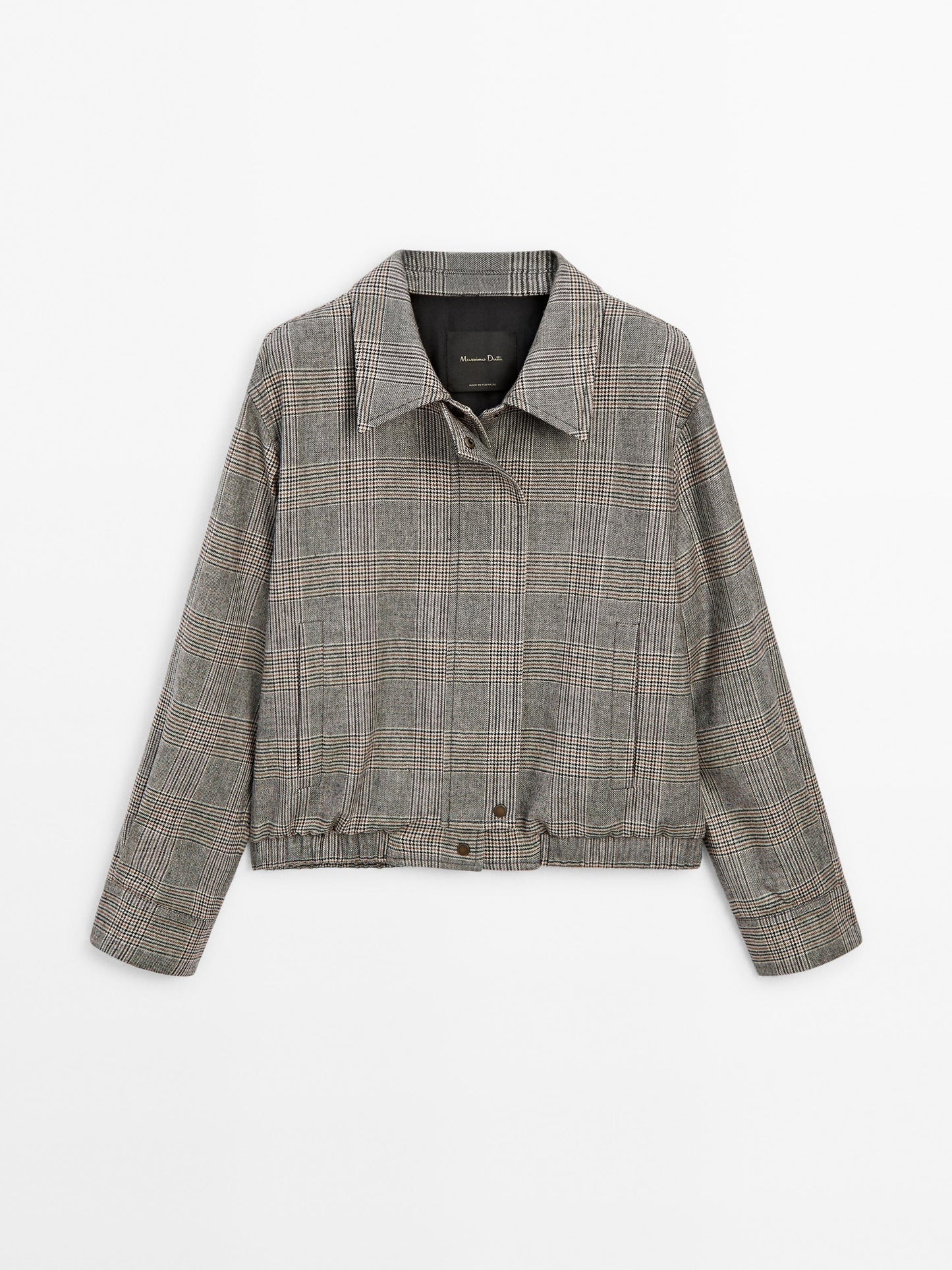 Checked bomber jacket