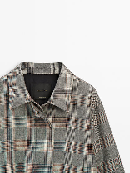 Checked bomber jacket