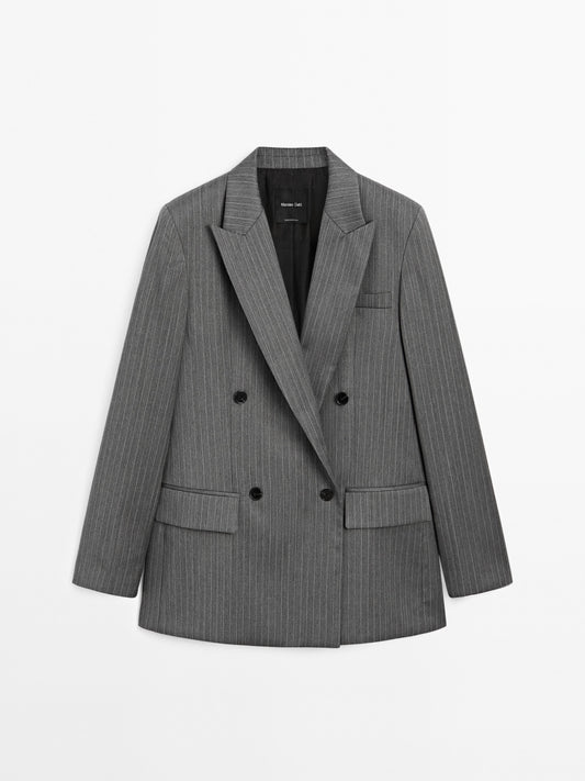 100% wool pinstripe blazer