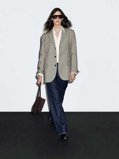 100% wool houndstooth blazer