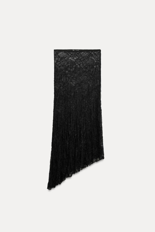 Asymmetric lace skirt