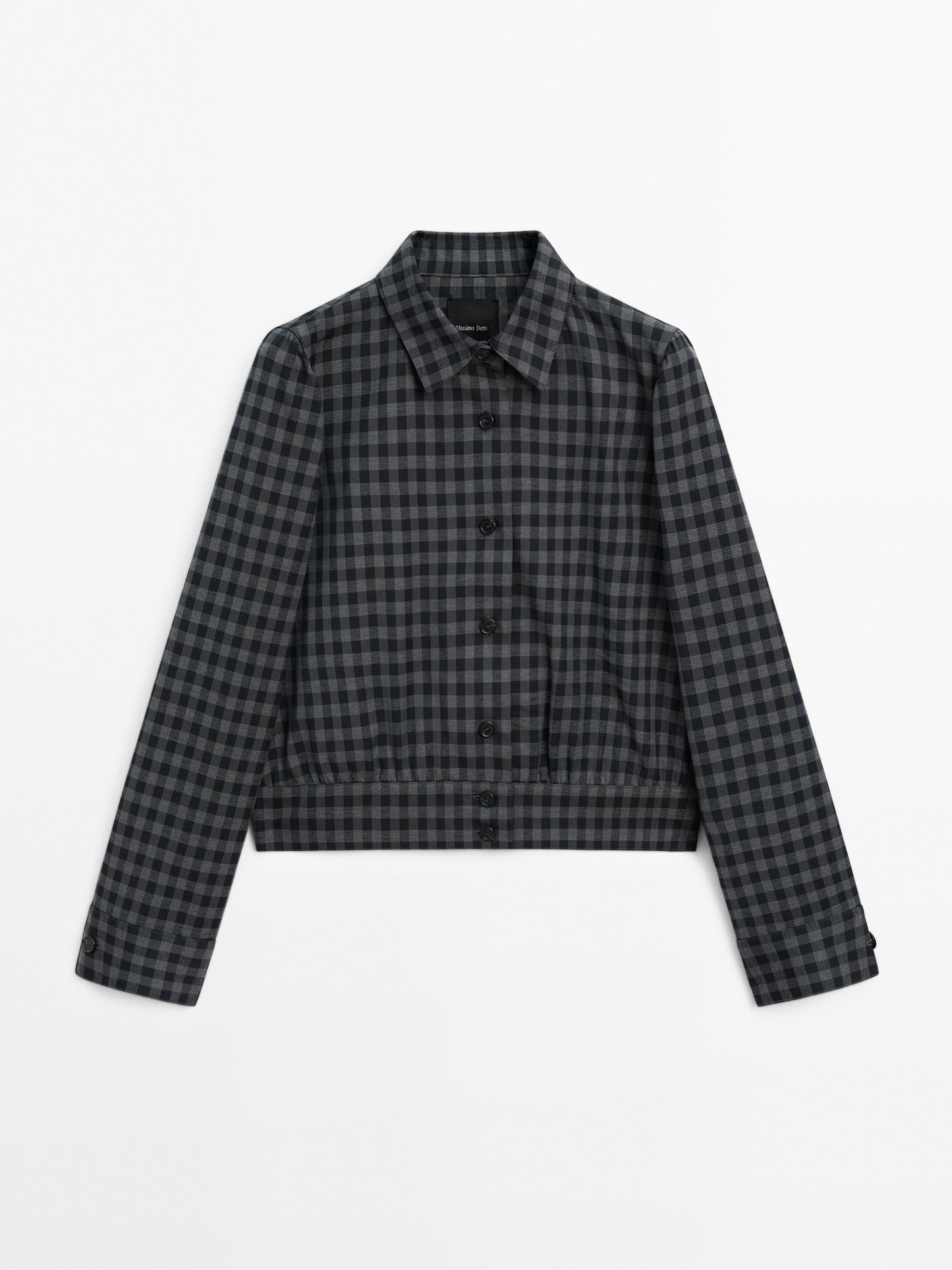 Check overshirt with elastic detail