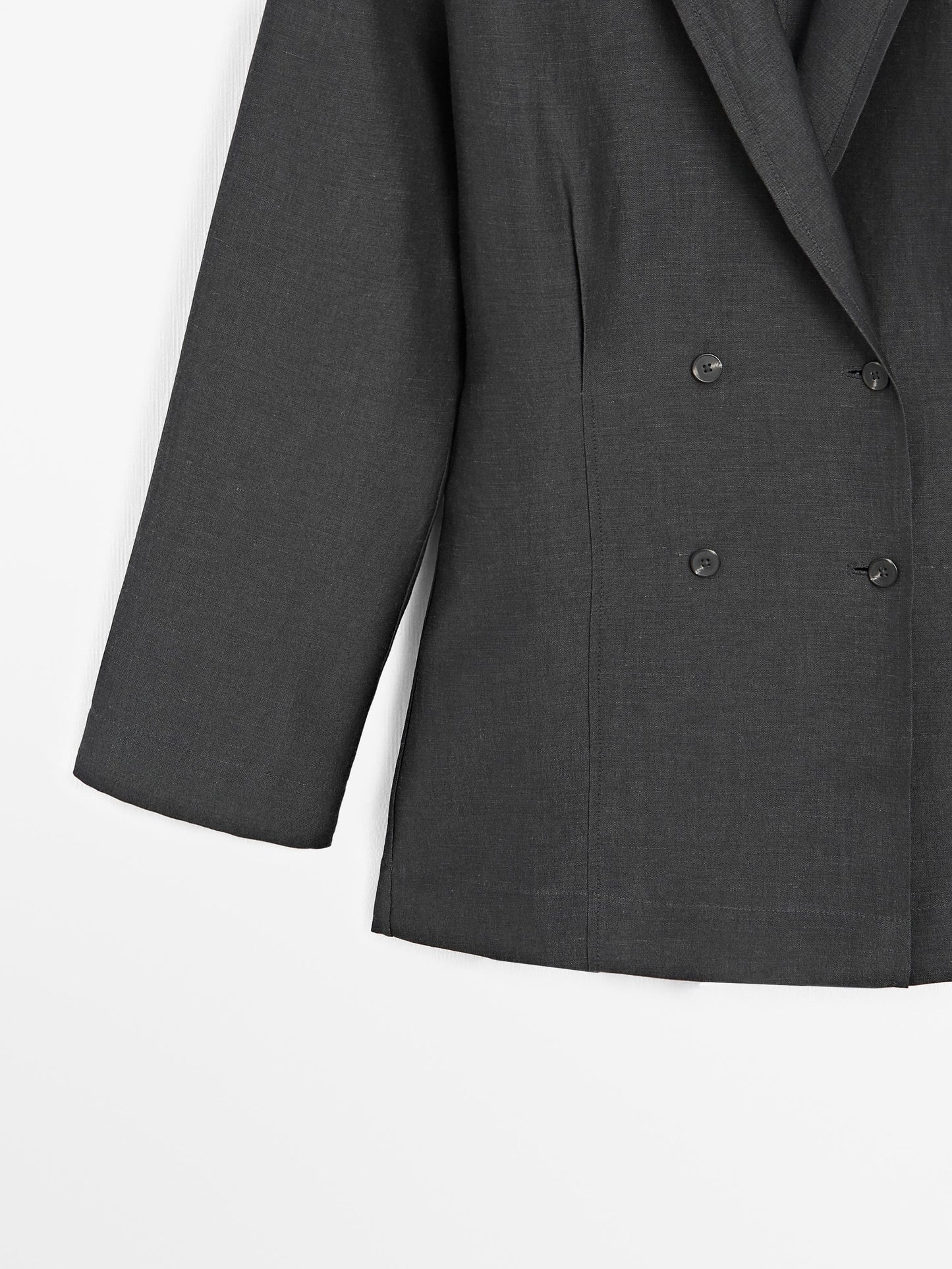 Lightweight double-breasted wool blend blazer