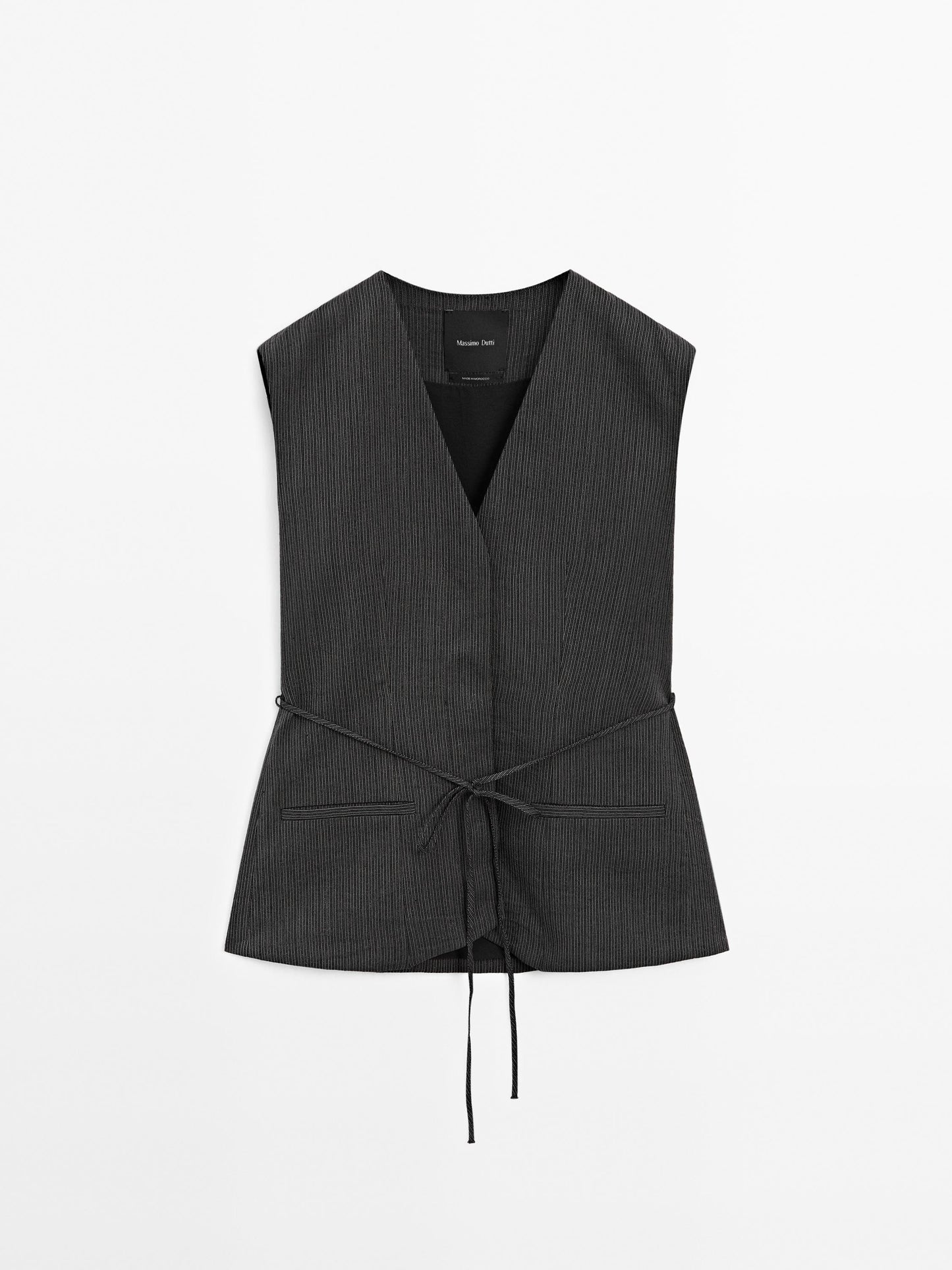 Cotton blend waistcoat with trims