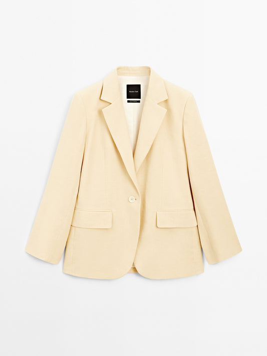 Linen blend blazer