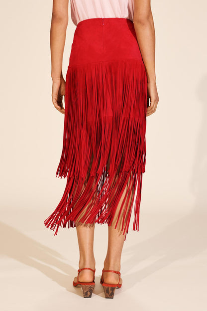 Limited Edition Suede Leather Fringe Skirt