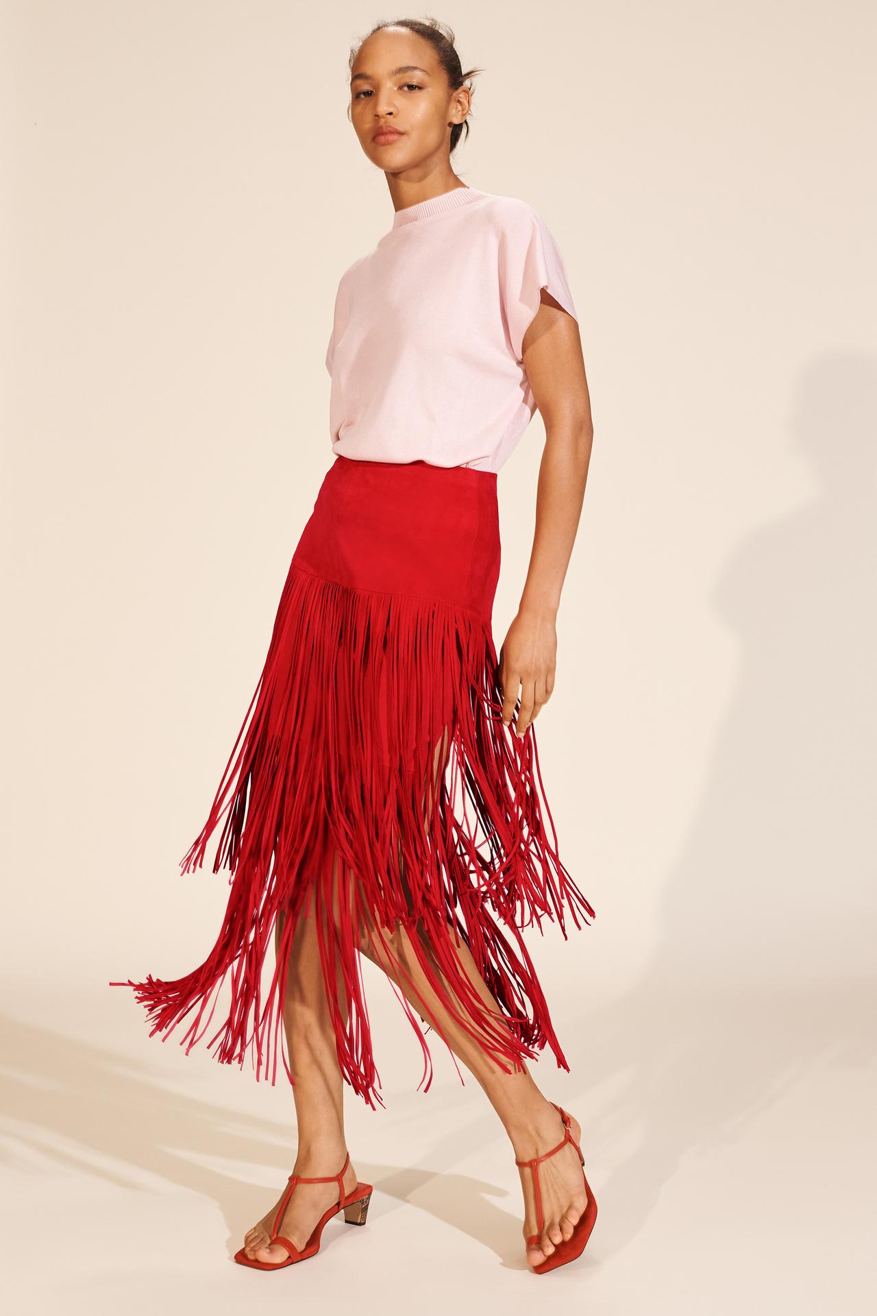 Limited Edition Suede Leather Fringe Skirt