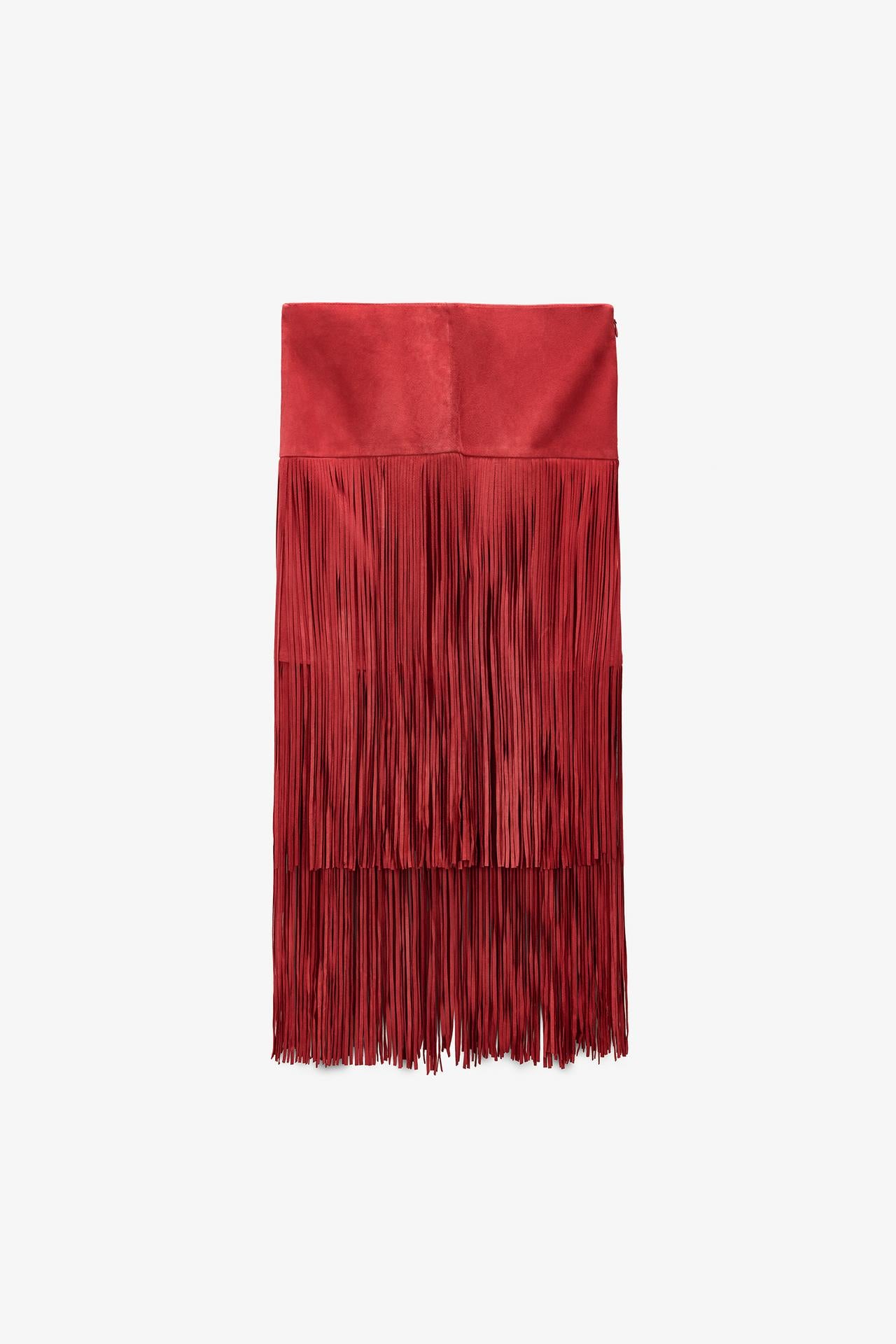 Limited Edition Suede Leather Fringe Skirt