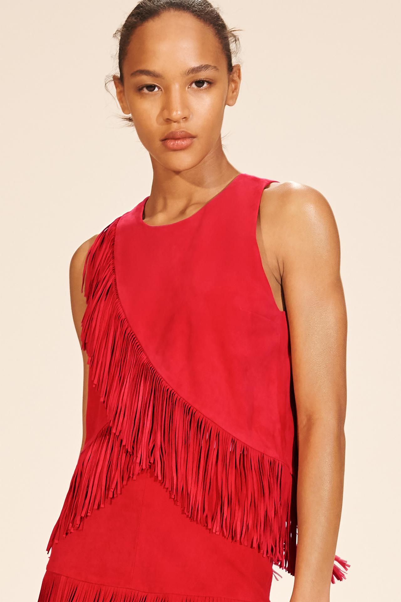 Limited Edition Suede Leather Fringed Top