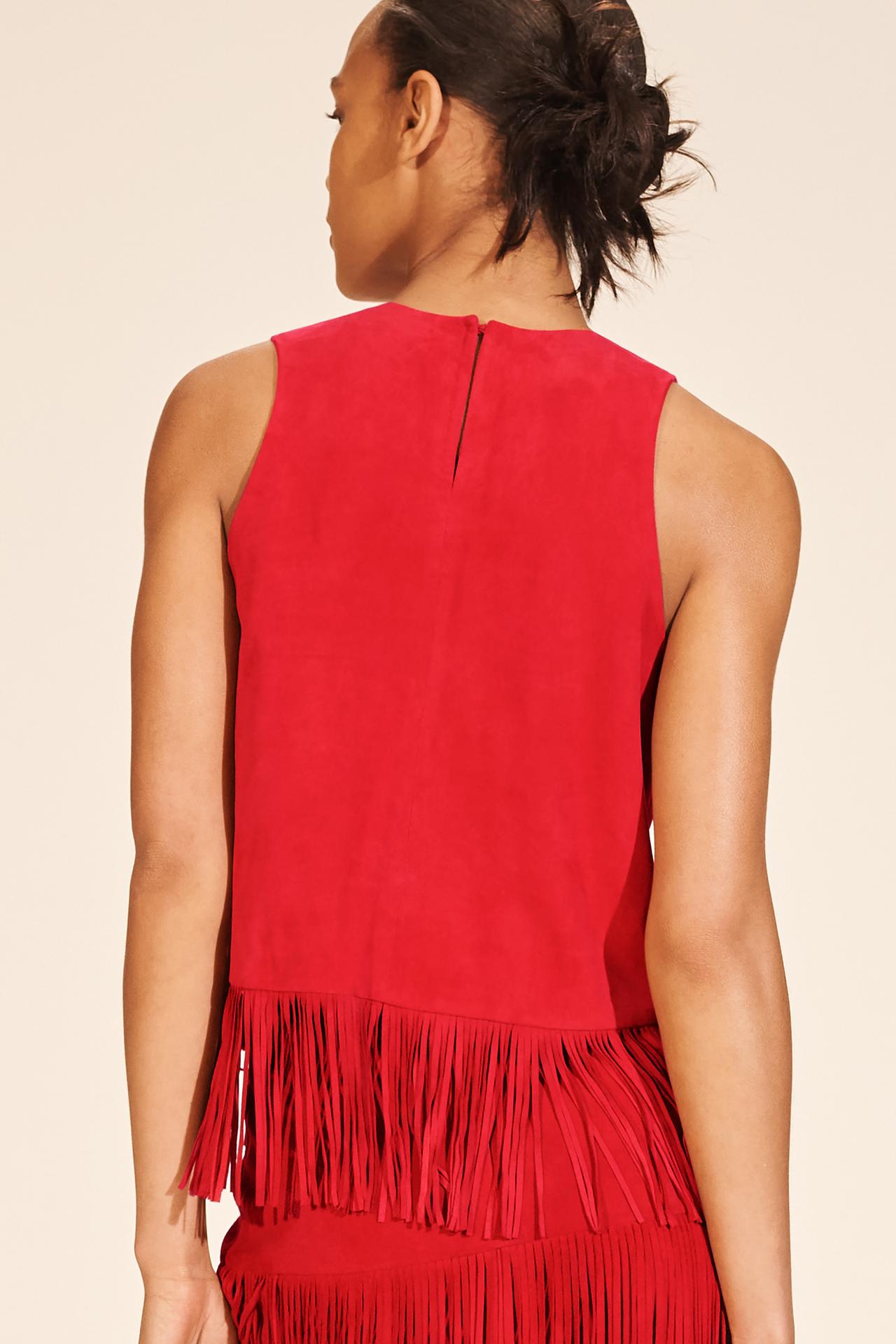 Limited Edition Suede Leather Fringed Top