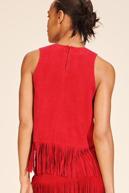 Limited Edition Suede Leather Fringed Top