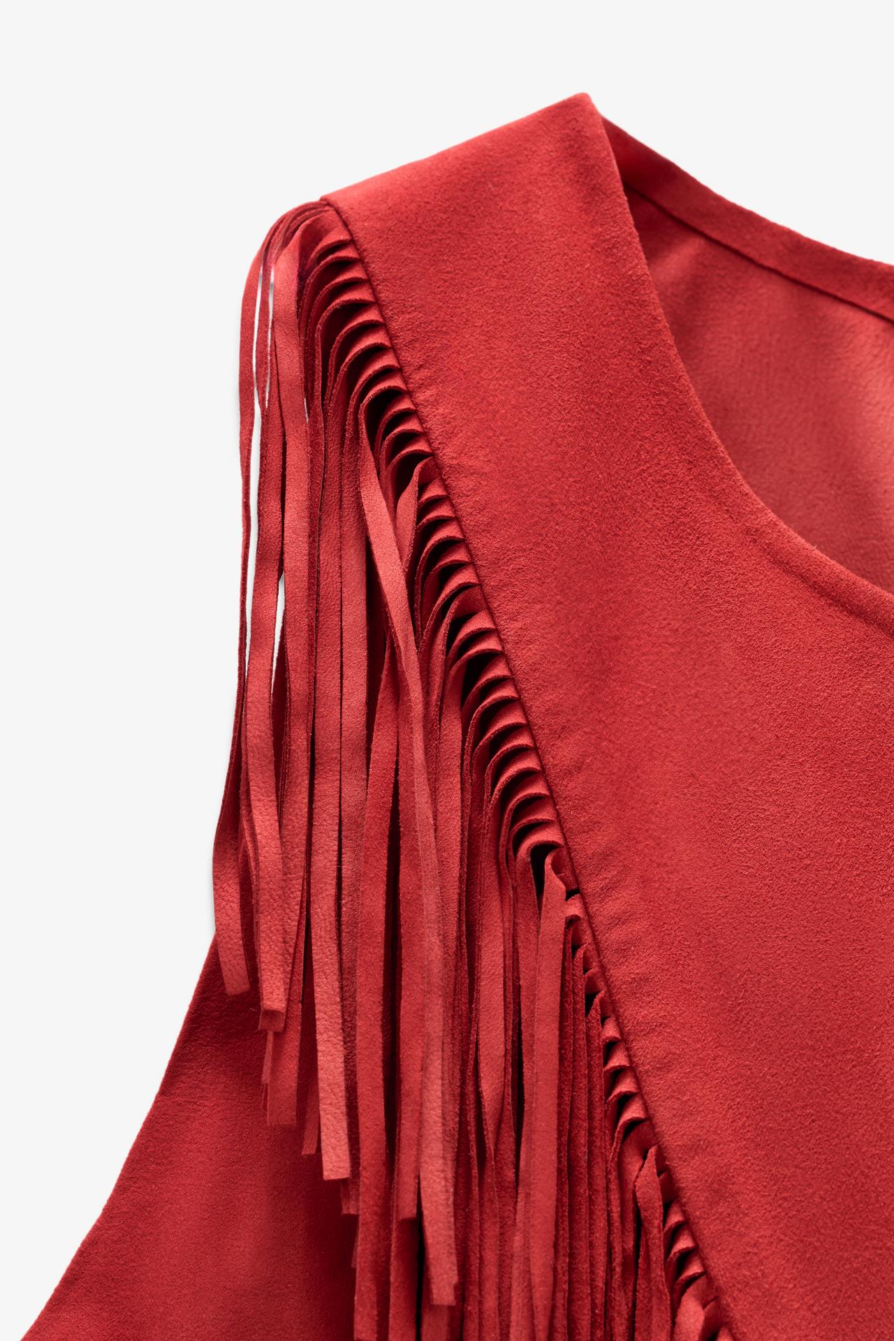 Limited Edition Suede Leather Fringed Top