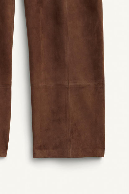 100% Suede Darted Trousers Limited Edition