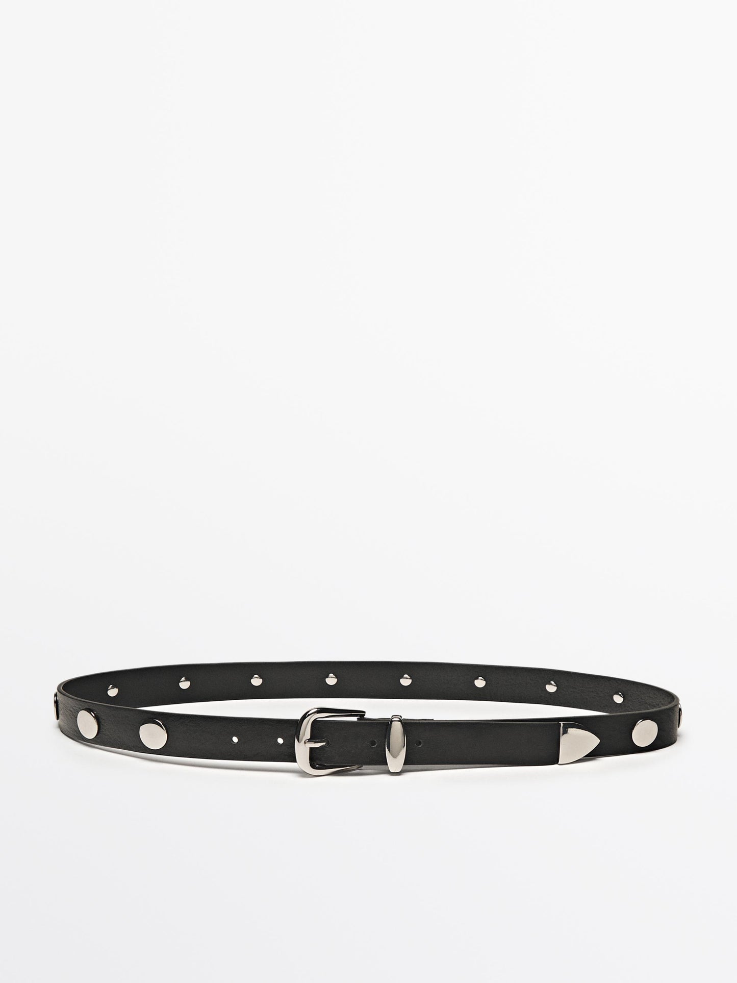 Leather belt with stud details