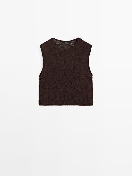 Openwork crochet top