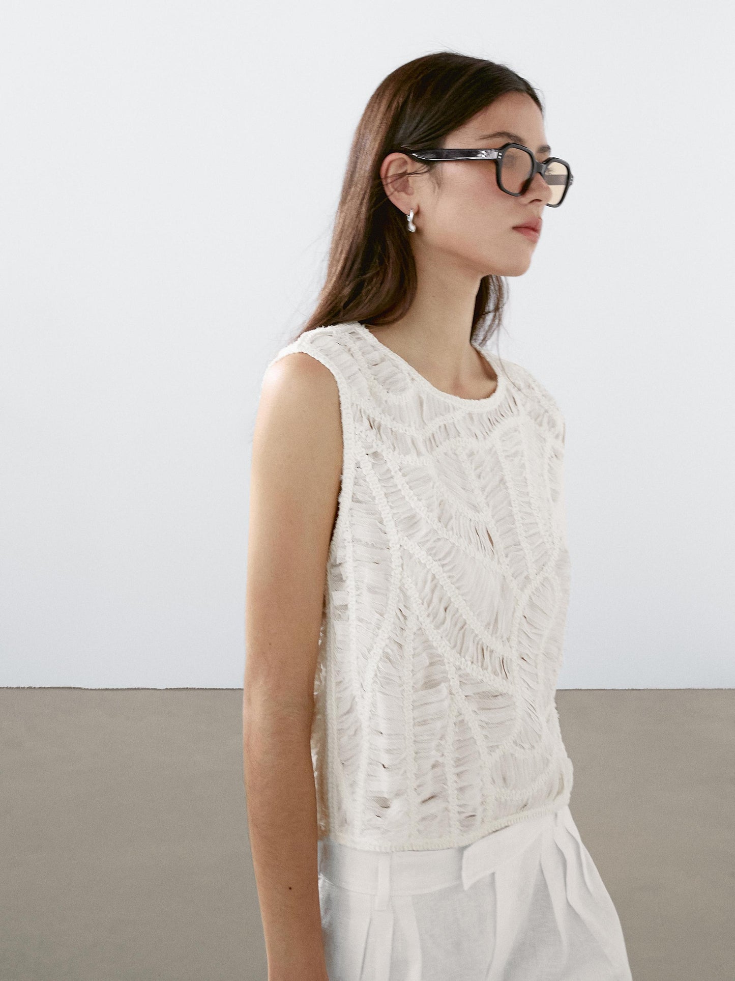 Openwork crochet top