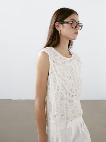 Openwork crochet top