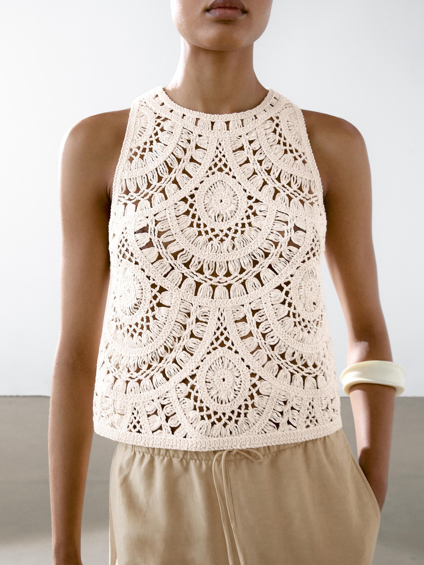 Crochet knit top