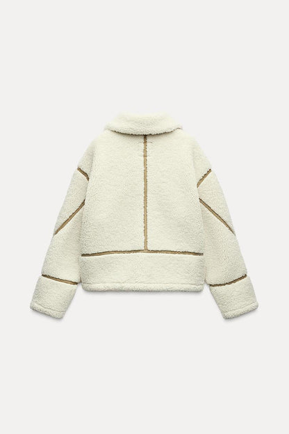 Double-faced faux shearling jacket