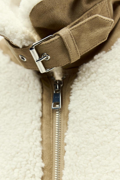 Double-faced faux shearling jacket