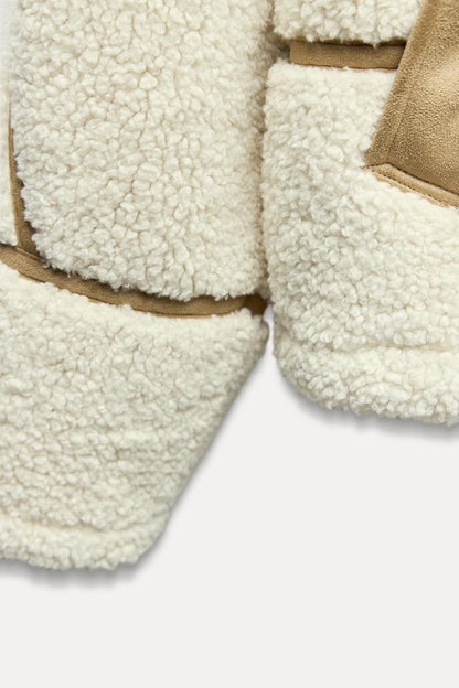 Double-faced faux shearling jacket
