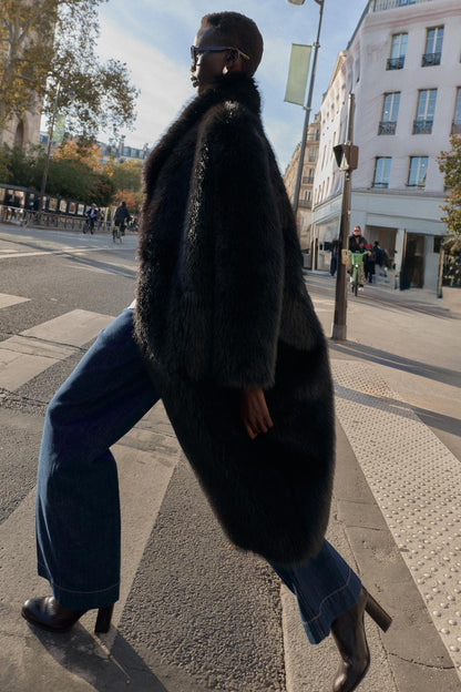 Reversible Double-Faced Faux Fur Coat