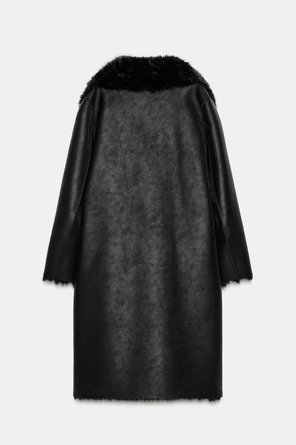 Reversible Double-Faced Faux Fur Coat