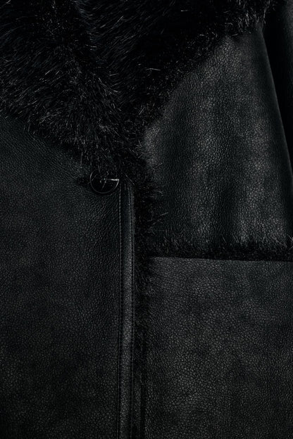 Reversible Double-Faced Faux Fur Coat