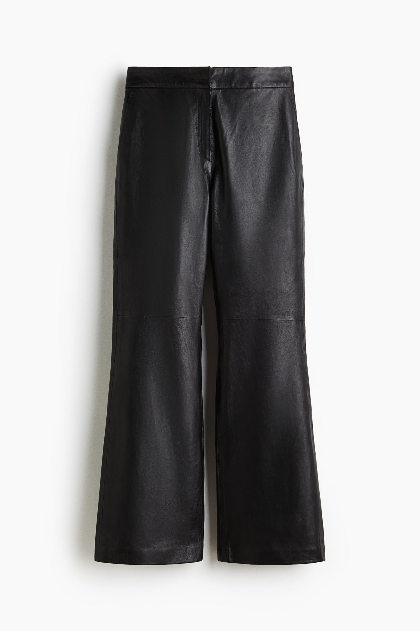 Bootcut leather trousers